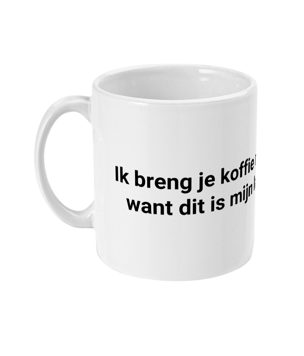 Ik breng je koffie met een glimlach want dit is mijn laatste werkdag.